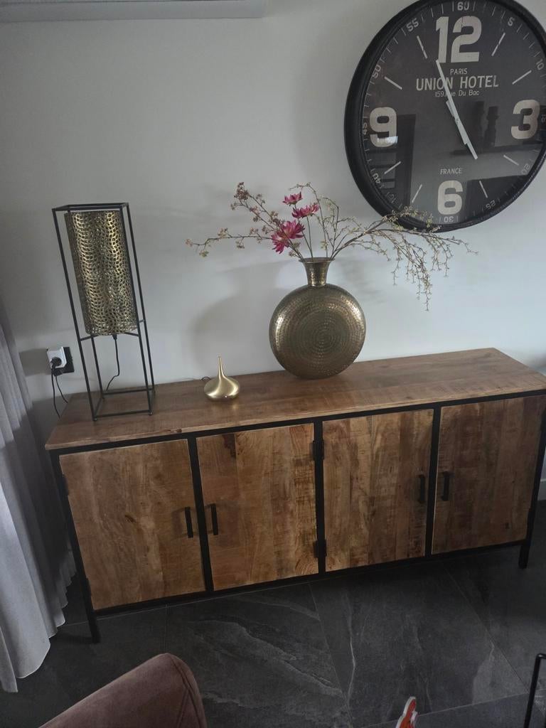 Dressoir mangohout, Huis en Inrichting, Kasten | Dressoirs, Ophalen, Zo goed als nieuw, 25 tot 50 cm