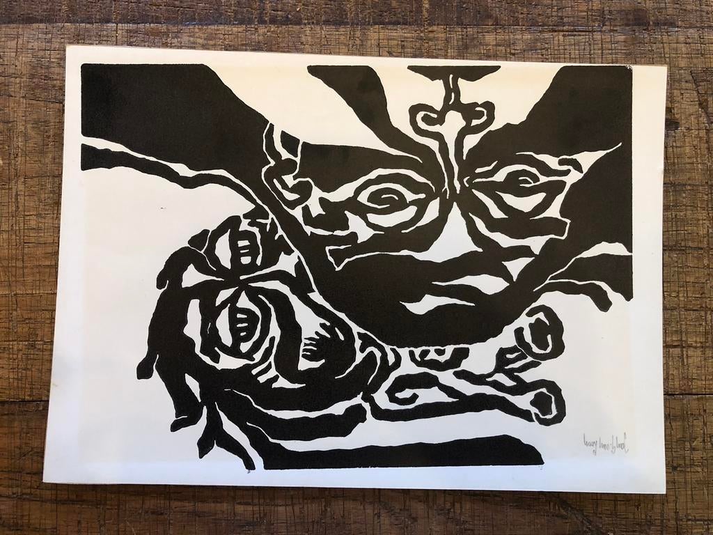 Oude zeefdruk, Antiek en Kunst, Ophalen of Verzenden