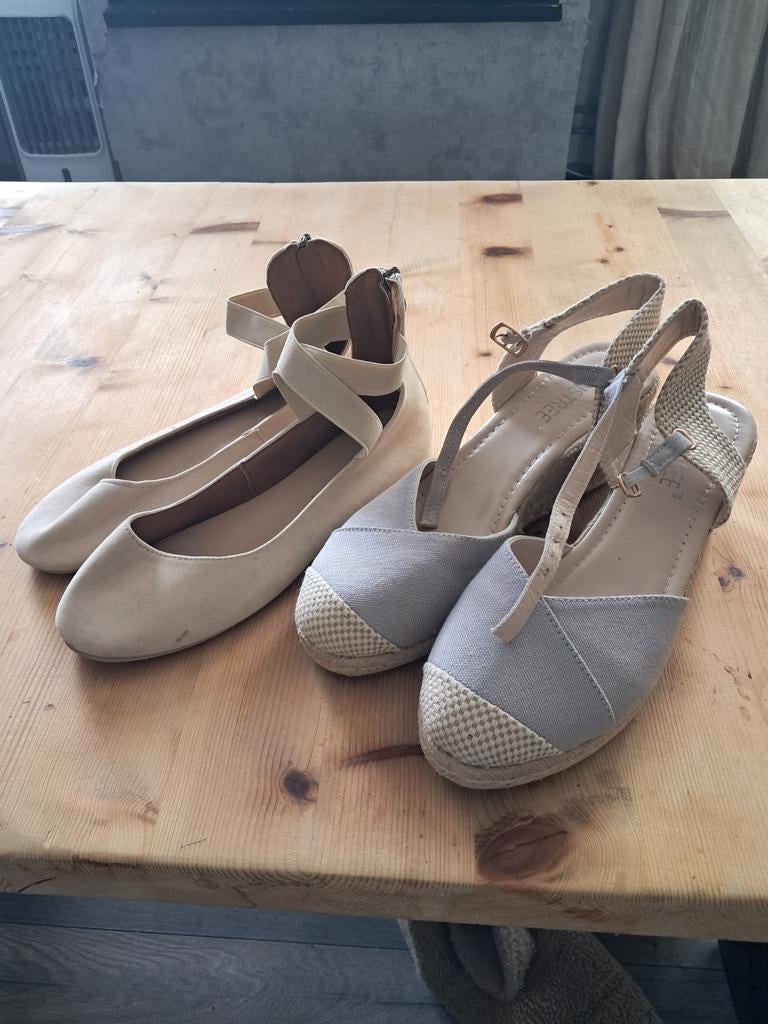 Leuke linnen zomerschoentjes maat 40, Ophalen of Verzenden, Zo goed als nieuw, Beige, Sneakers of Gympen