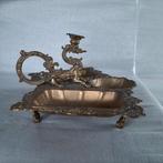 bureauset / inktstel ( ? ) koper antiek op pootjes, Ophalen, Koper