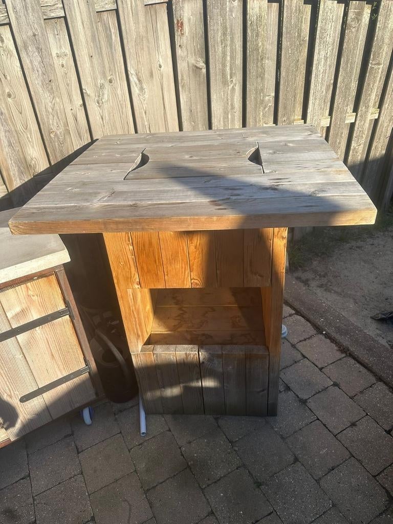 Gratis houten statafel, Ophalen