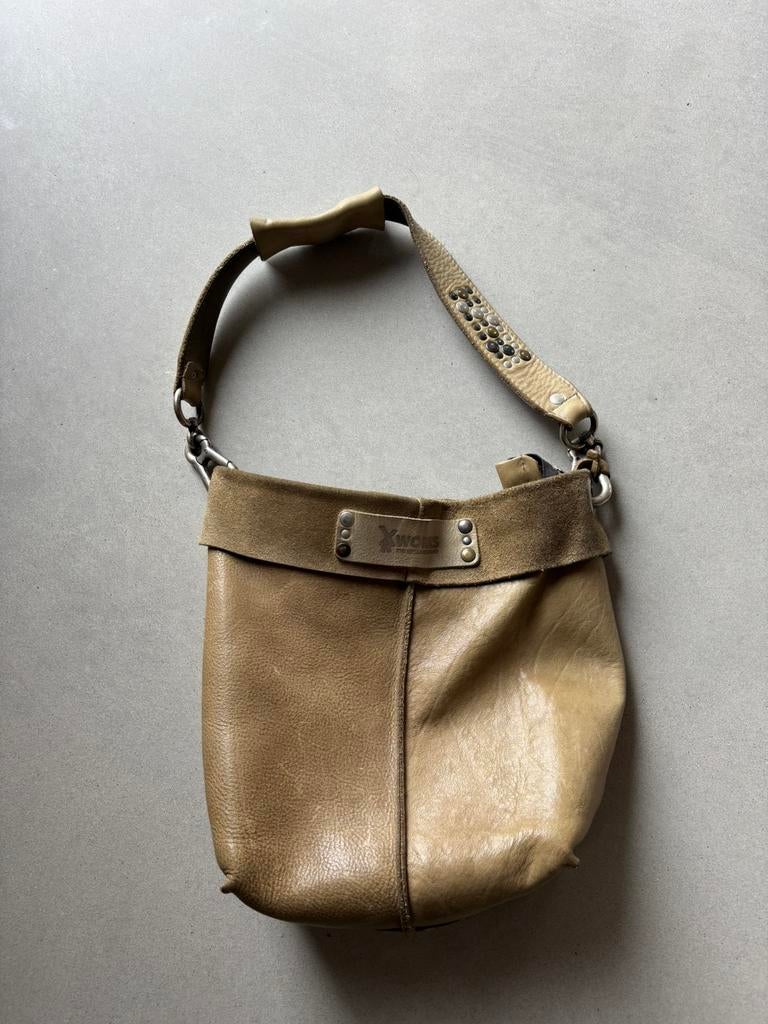 X works leren handtas, Sieraden, Tassen en Uiterlijk, Tassen | Damestassen, Ophalen, Gebruikt, Overige kleuren, Handtas