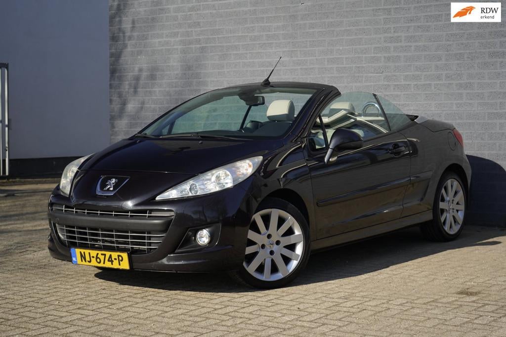 Peugeot 207 CC 1.6 THP Roland Garros 150pk Leder, Airco, NAP, Auto's, Gebruikt, 4 cilinders, 4 stoelen, Zwart