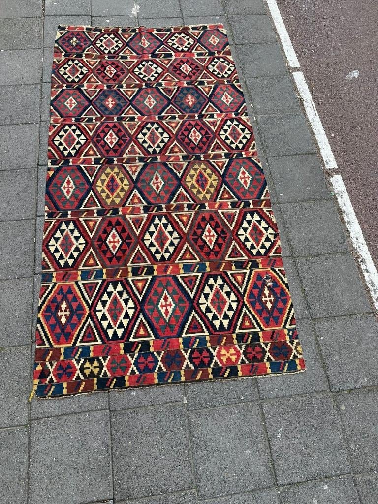 Antik kilim Shirvan ( Antique Gelim ) 294 x 147 cm, Gebruikt, Wol, 200 cm of meer, Ophalen of Verzenden