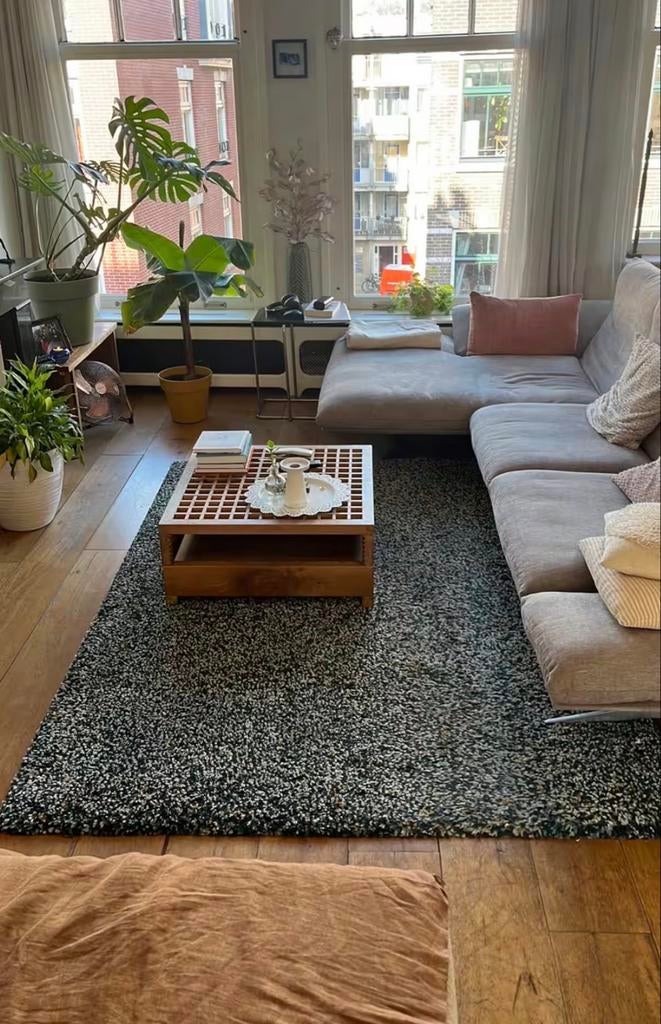 Ikea Vindum vloerkleed, lblauw/dblauw/wit/oker, 170x240 cm, Ophalen, Gebruikt, Blauw, 150 tot 200 cm