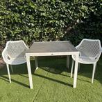 Tuinset Hartman tafel en 2 witte stoelen Air XL, Tuin en Terras, Tuinsets en Loungesets, Aluminium, Zo goed als nieuw, Tuinset