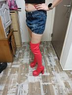 Rode laarzen, tot over de knie., Kleding | Dames, Schoenen, Hoge laarzen, Ophalen of Verzenden, Zo goed als nieuw, Rood