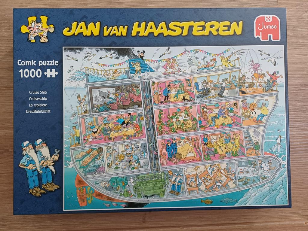 Jan van haasteren puzzel cruiseschip 1000 stukjes, Ophalen, 500 t/m 1500 stukjes, Gebruikt
