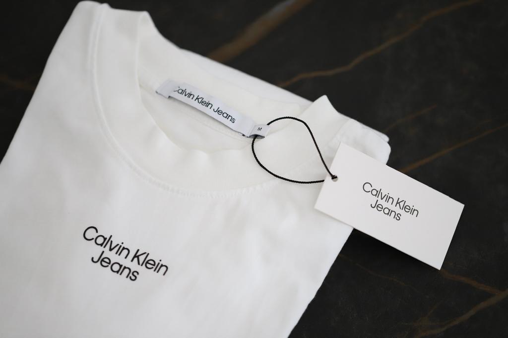 Calvin Klein T-Shirt Maxi Jurk maat M, Wit, Nieuw, Onder de knie, Ophalen