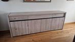 Dressoir White-grey wash eiken, 248cm breed met LED, Ophalen, Gebruikt, Eikenhout, 200 cm of meer