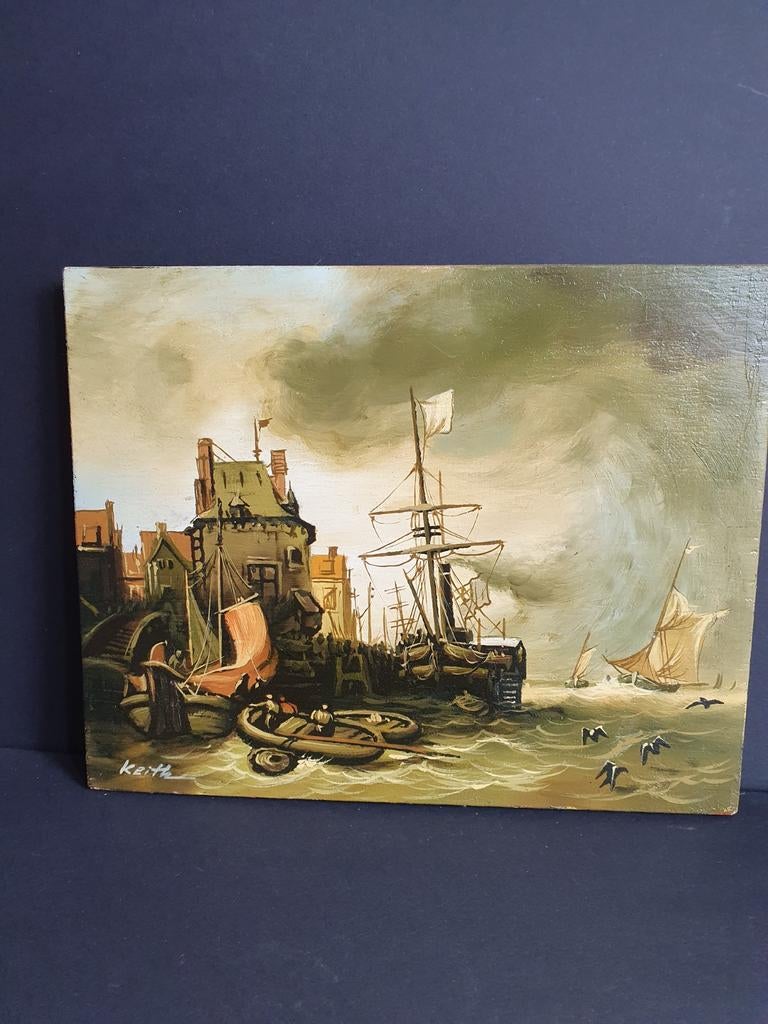 Olieverf schilderij, Antiek en Kunst, Kunst | Schilderijen | Klassiek, Ophalen of Verzenden