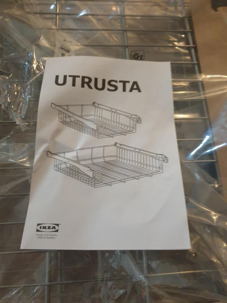 2x IKEA Utrusta uitschuifbare manden voor keukenkast, Huis en Inrichting, Keuken | Keukenelementen, Ophalen, Nieuw, 50 tot 100 cm