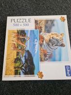 Twee 500-stukjes puzzels: tijger en giraffen, Ophalen, 500 t/m 1500 stukjes, Zo goed als nieuw, Legpuzzel