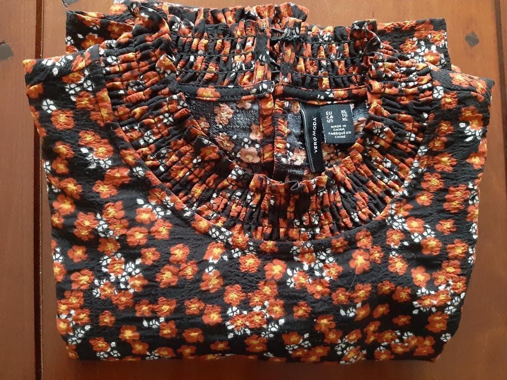 blouse XL, zwart/oranje, Kleding | Dames, Ophalen of Verzenden, Nieuw, Maat 46/48 (XL) of groter, Zwart