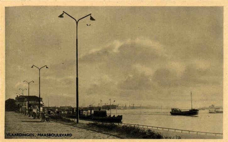Vlaardingen. Maasboulevard - boot - ongelopen, Verzamelen, Ansichtkaarten | Nederland, Ongelopen, Zuid-Holland, Voor 1920, Ophalen of Verzenden
