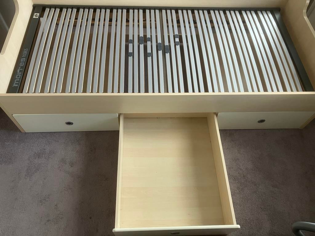 Morres Patmos bed met lattenbodem, Ophalen, Gebruikt, 90 cm, 200 cm