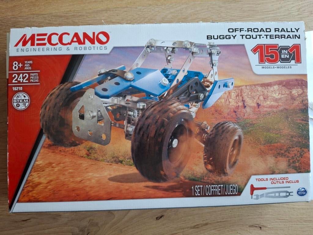 Meccano Multi 15 in1 ATV Off-Road Rally Set - 242 onderdelen, Ophalen of Verzenden, Zo goed als nieuw, Overige merken