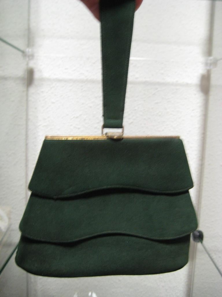 Art deco suede rasje, Verzenden, Gebruikt, Groen, Overige typen