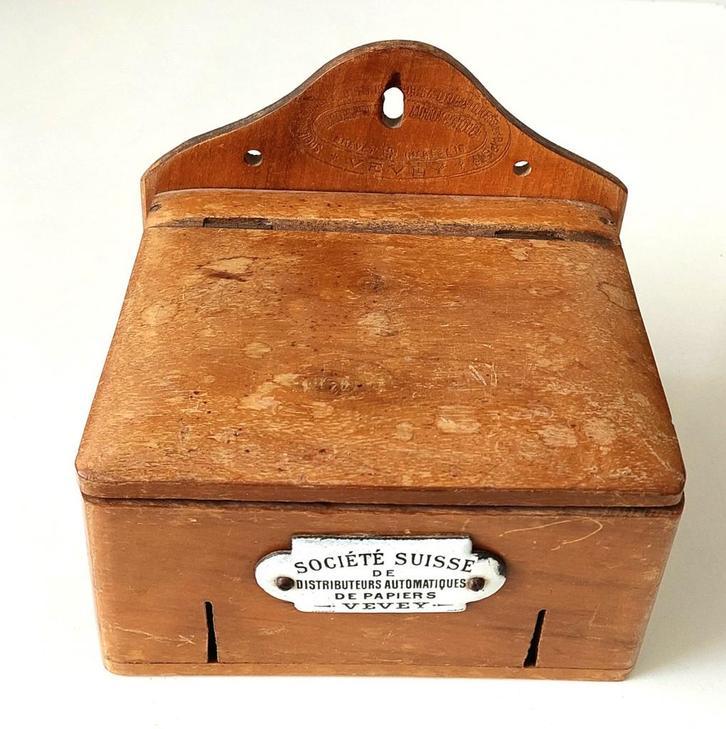 Oude WC rol houder Papier Verband Dispenser + Emaille Bordje, Antiek en Kunst, Curiosa en Brocante, Verzenden