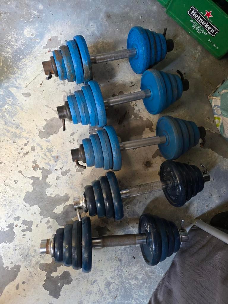 IJzeren verstelbare gewicht dumbells, 5 stuks, Ophalen, Gebruikt, Benen, Dumbbell