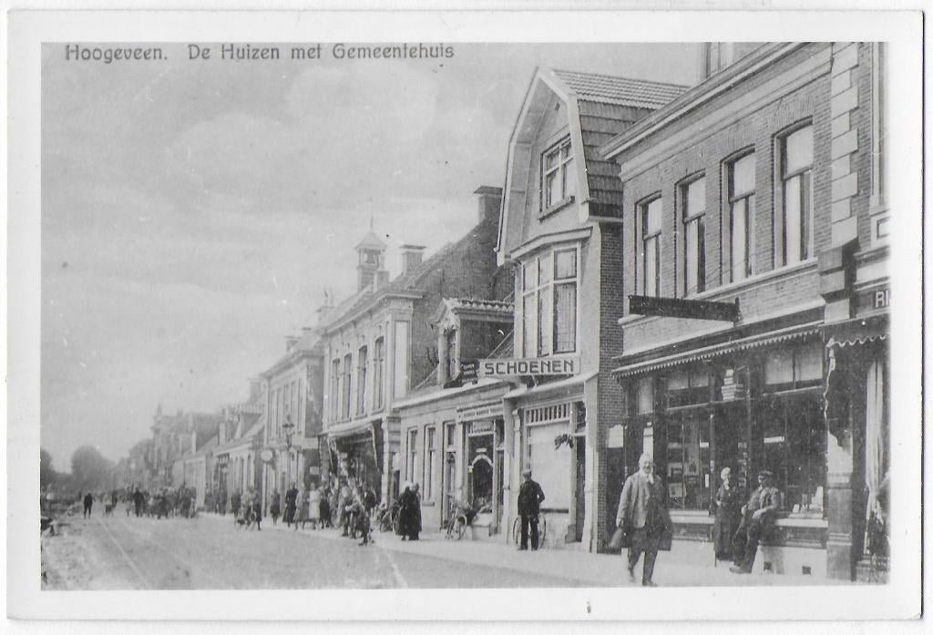 Hoogeveen Gemeentehuis Oude Ongelopen Ansichtkaart B3355, Ophalen of Verzenden, 1960 tot 1980, Ongelopen, Drenthe