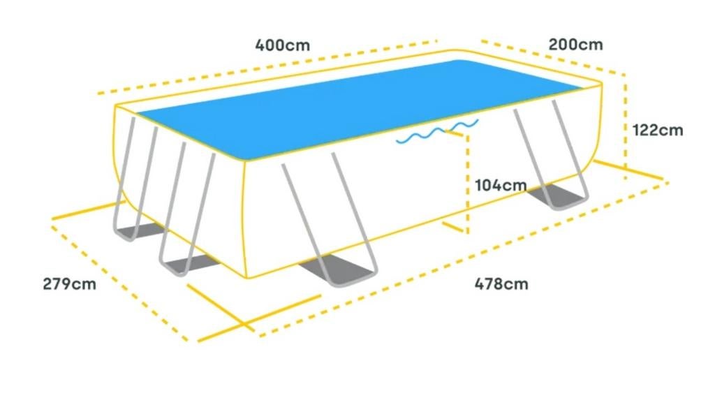 Index prism zwembad 478x279x122 met trap en filterpomp, Gebruikt, 200 tot 300 cm, Opzetzwembad, 200 tot 400 cm