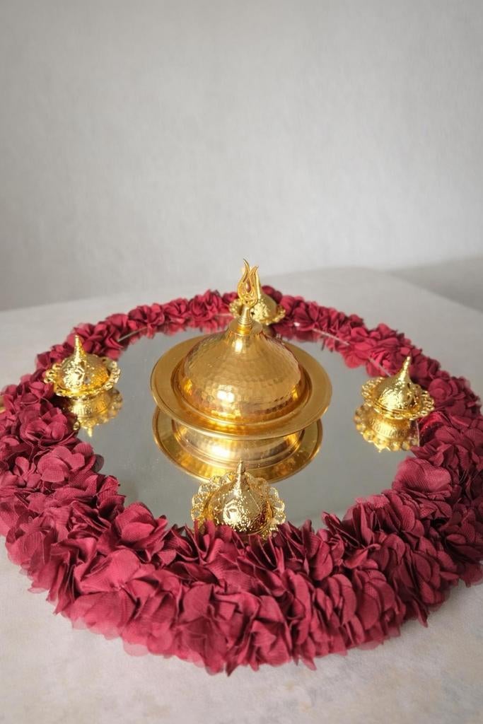 Henna feest dienblad set – goud – decoratie, Ophalen, Zo goed als nieuw, Versiering, Geboorte of Huwelijk