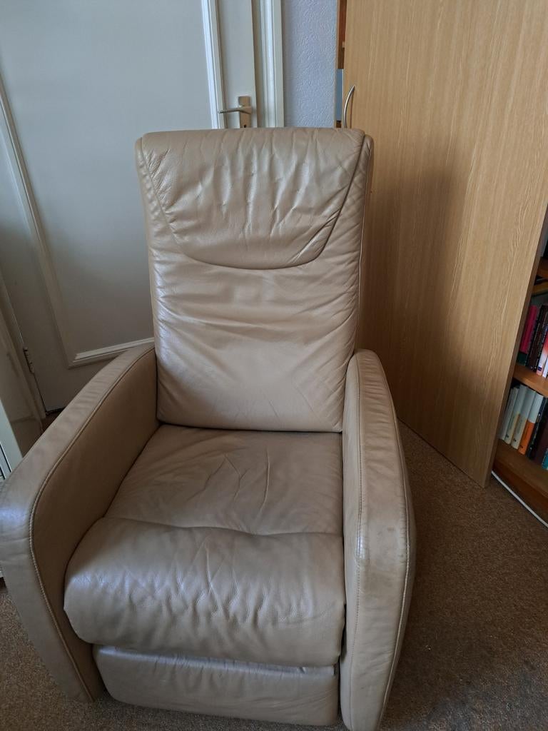 Leren stoelen 2x, Huis en Inrichting, Fauteuils, Ophalen, 75 tot 100 cm