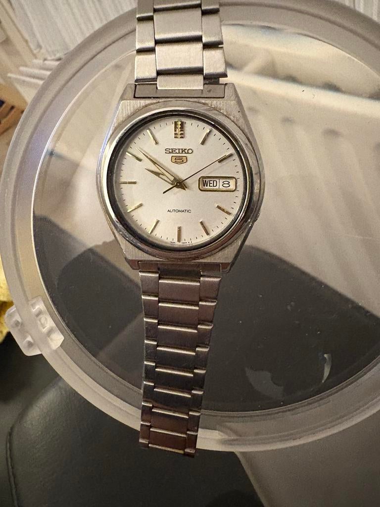 Seiko 5 Automatic herenhorloge, Sieraden, Tassen en Uiterlijk, Horloges | Heren, Ophalen, Seiko, Gebruikt, Staal