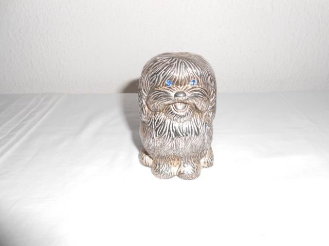 ZWAAR VERZILVERD SHITZU HONDJE SPAARPOTJE., Ophalen of Verzenden, Gebruikt, Overige materialen, Dier