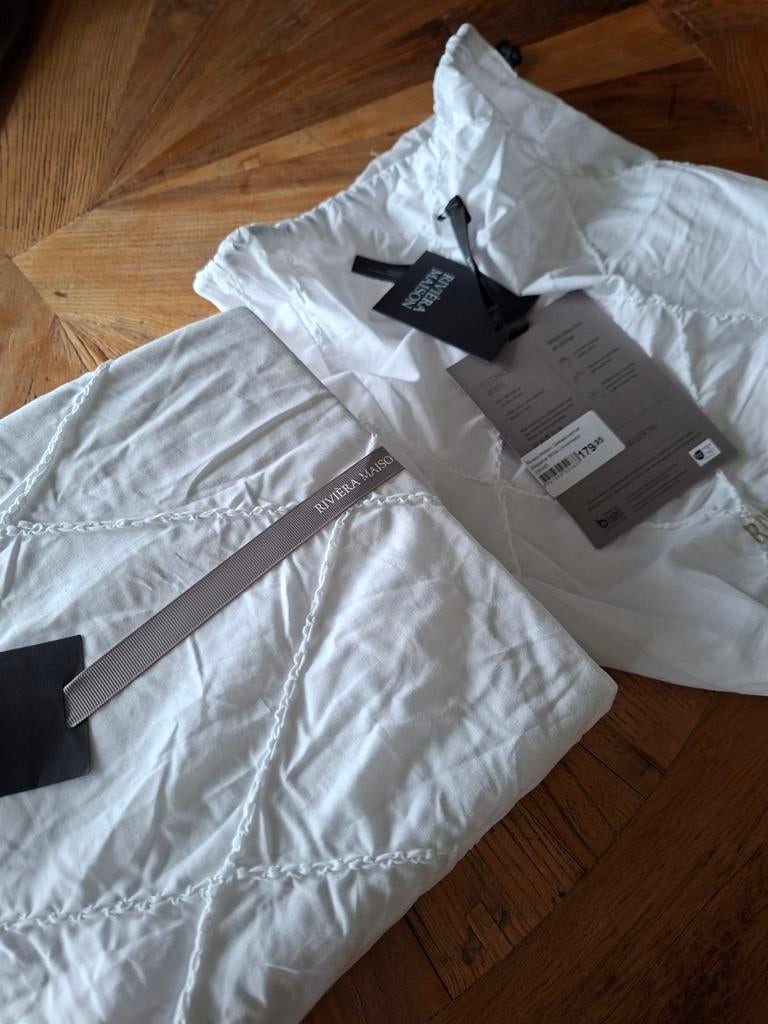 Dekbedovertrek Riviera Maison Elegance NIEUW lits-jumeaux, Huis en Inrichting, Slaapkamer | Beddengoed, Wit, Dekbedovertrek, Ophalen of Verzenden