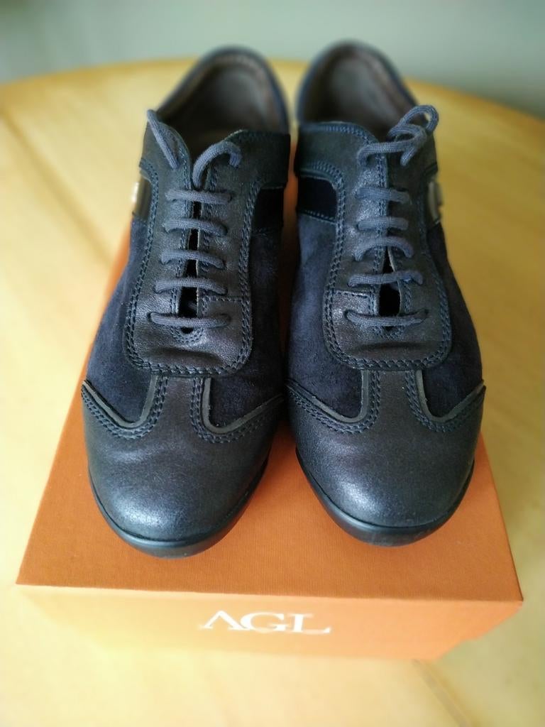 Leren damesschoenen mt. 37, Blauw, AGL, Ophalen of Verzenden, Sneakers of Gympen