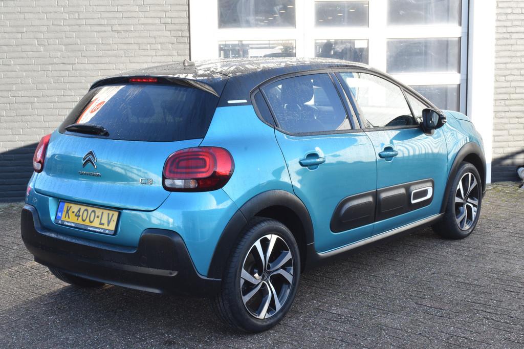 Citroën C3 PureTech 110 Shine. Navigatie | Airco | Camera a, 450 kg, 1199 cc, Blauw, Leder en Stof