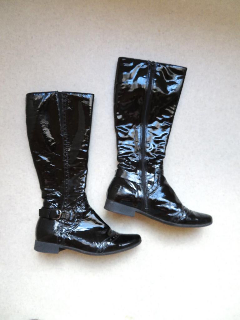 FREEFLEX hoge laarzen zwart lak leer maat 39, Zwart, Ophalen of Verzenden, Freeflex, Sneakers of Gympen