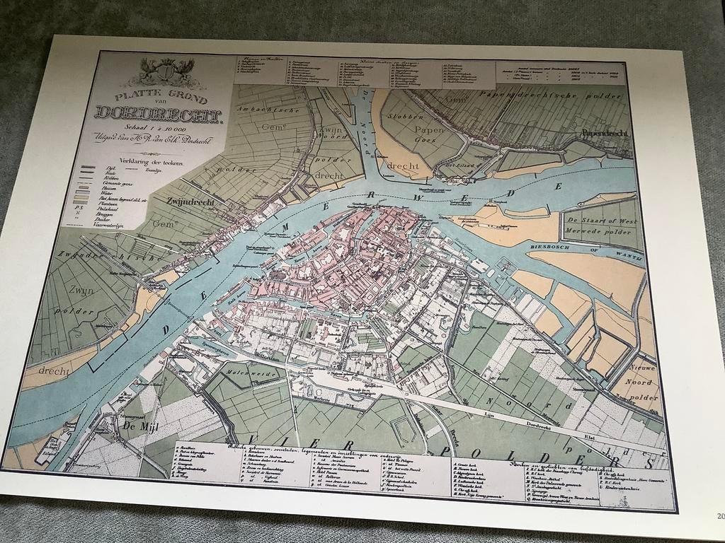 Koperprent van 1990, Ophalen of Verzenden, 1800 tot 2000, Nederland, Landkaart