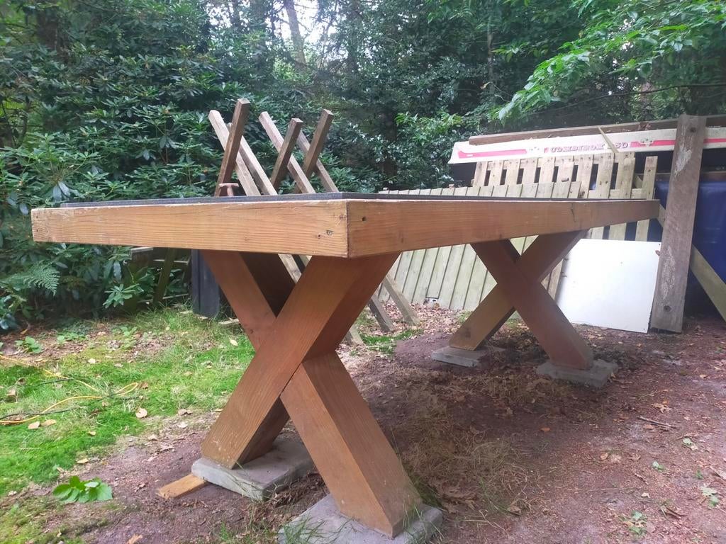 Douglas Houten Tuintafel zonder blad! 250x110,5x80 Tafel, Ophalen, Gebruikt, Rechthoekig, Hout