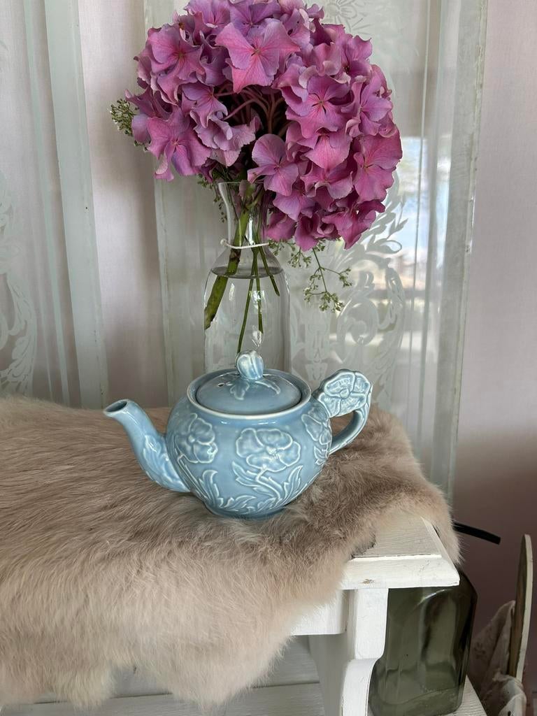 Grindley majolica viooltjes theepot blaue antiek izgst, Antiek en Kunst, Ophalen