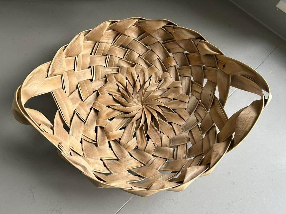 Bananenblad schaal zgan, Ophalen, Schaal, Rond, Zo goed als nieuw