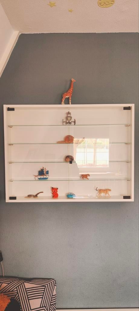 Hangende vitrinekast van glas, Huis en Inrichting, Ophalen of Verzenden, Minder dan 25 cm, Glas, 50 tot 100 cm
