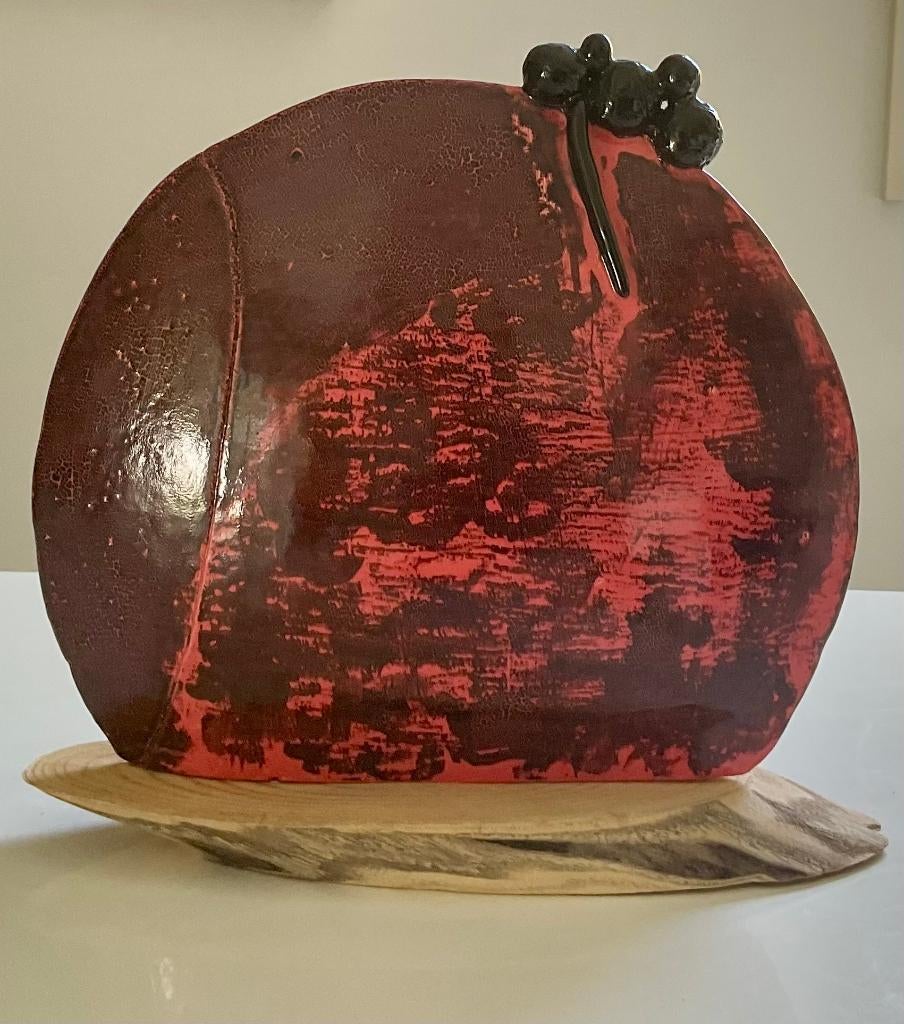 Artistiek uniek handgemaakt keramische sculptuur, Overige typen, Rood, Ophalen of Verzenden, Steen of Keramiek