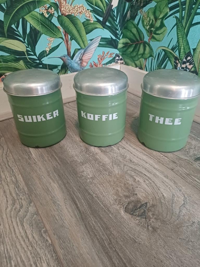 Emaile groene blikken, Ophalen of Verzenden