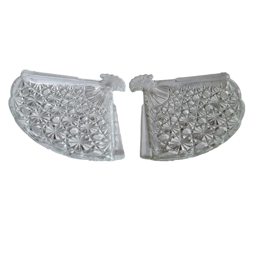 Vintage glazen zeepschaaltjes waaier, Ophalen of Verzenden