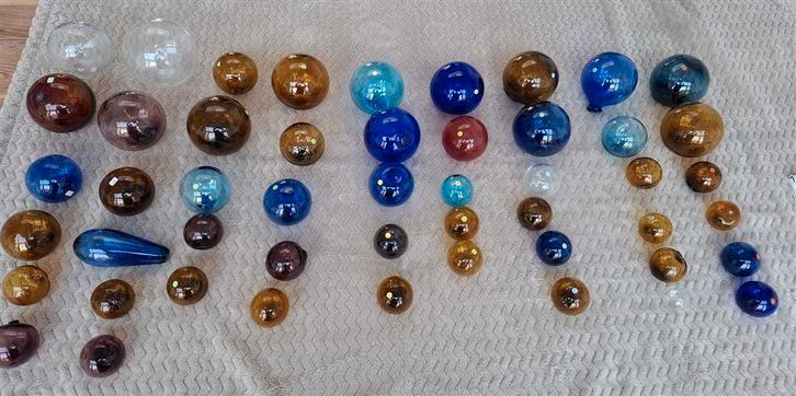 Setjes glazen drijfballen visnetballen, drijvers, Antiek en Kunst, Curiosa en Brocante, Ophalen of Verzenden