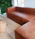Woood Bean cognac hoekbank, Ophalen, Gebruikt, Hoekbank, 300 cm of meer