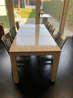 Robuuste houten tafel, Ophalen, Gebruikt, Eikenhout, 200 cm of meer