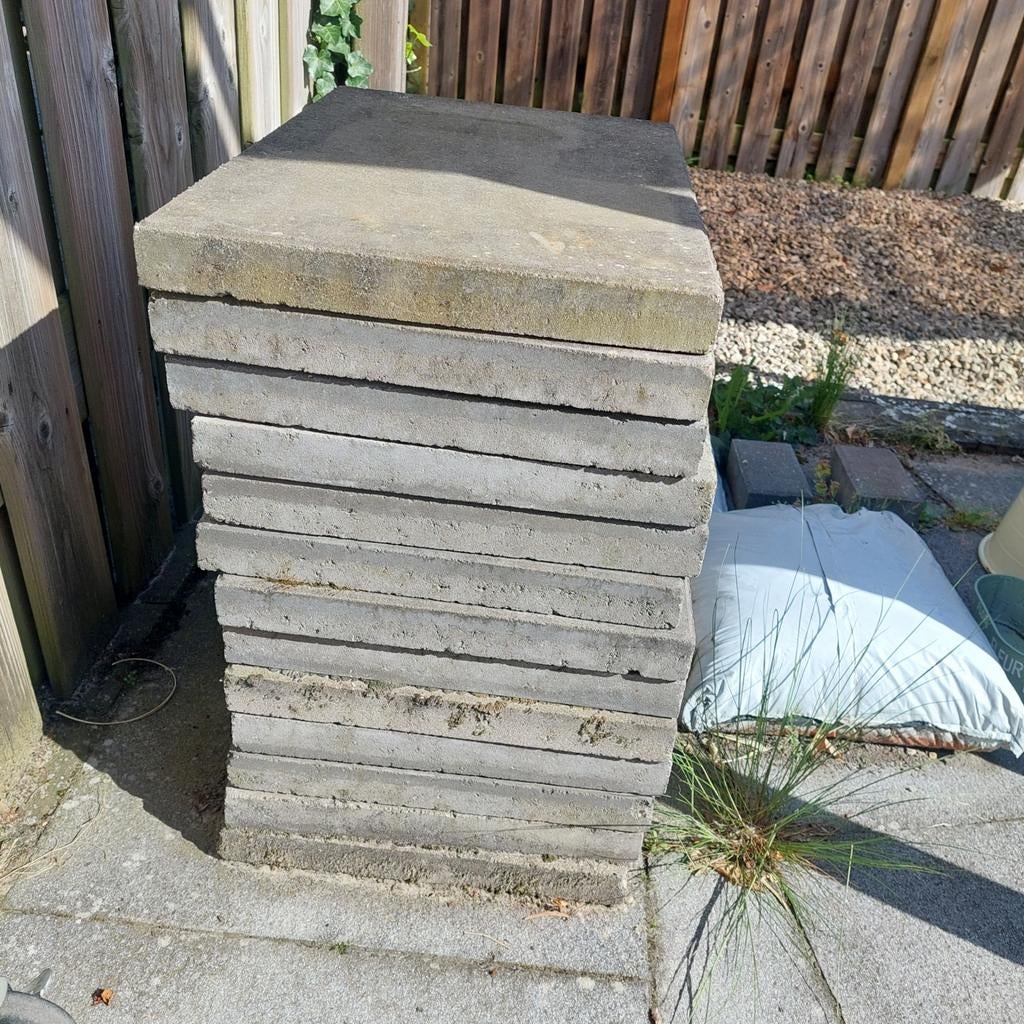 Gebruikte terrastegels, 13 stuks, 60x30 cm, Tuin en Terras, Tegels en Klinkers, Ophalen, Gebruikt, Minder dan 5 m², Beton