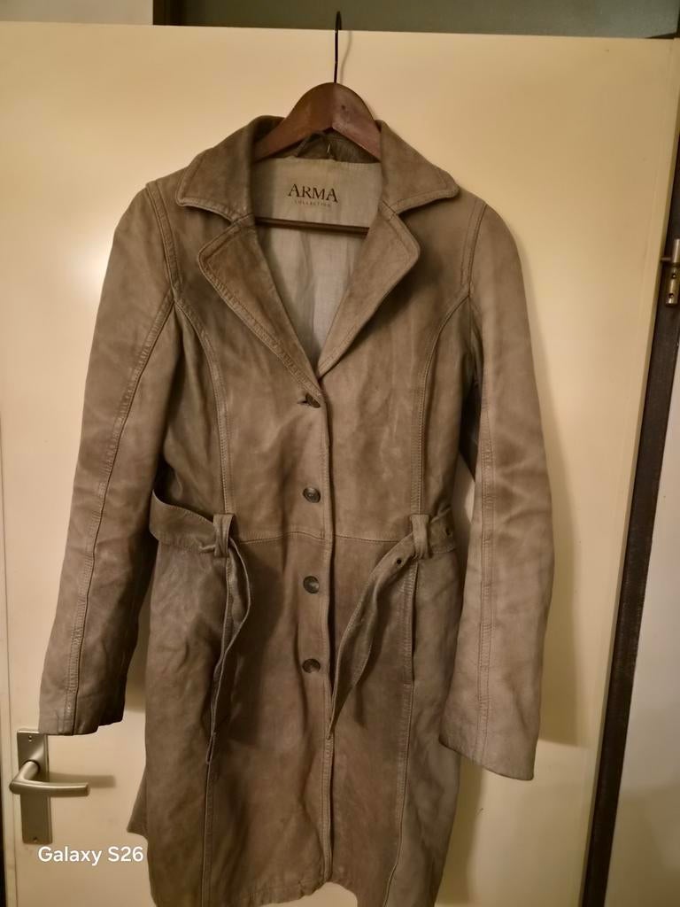 Arma lange leren jas maat 40, Maat 38/40 (M), Arma, Ophalen of Verzenden, Grijs