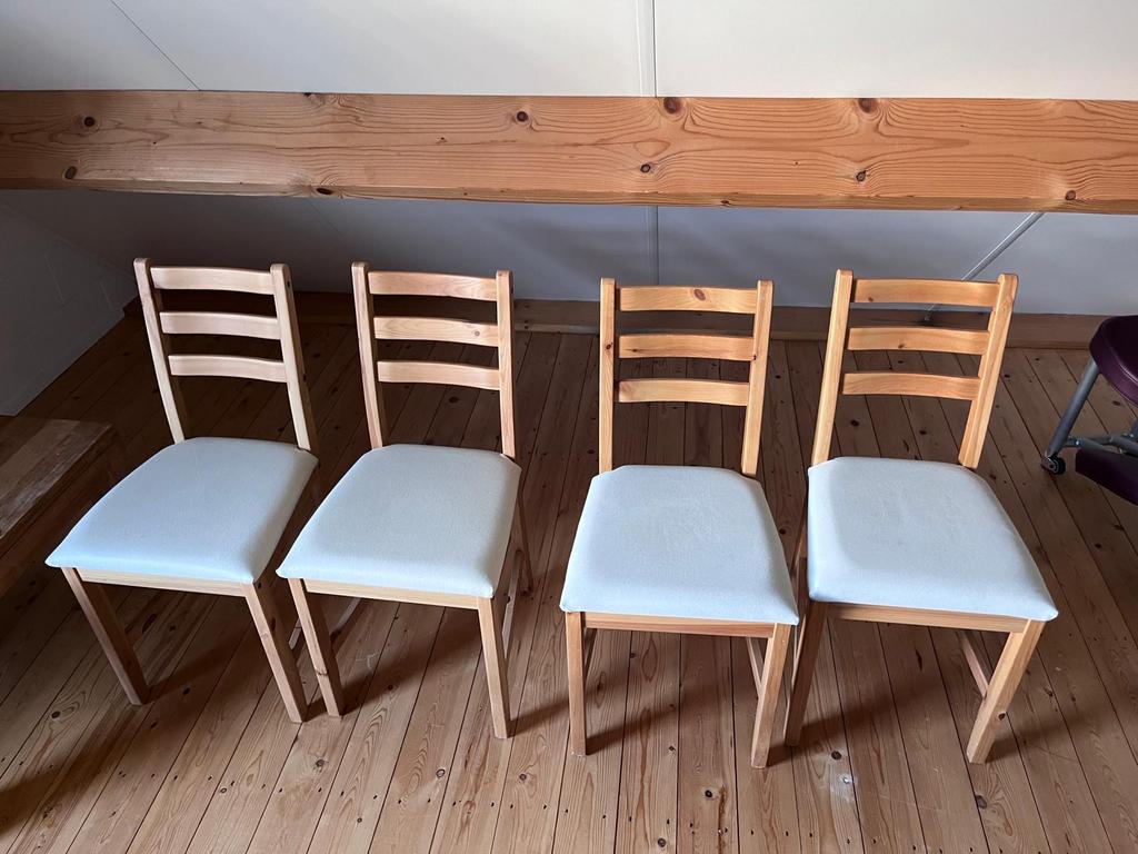 Lerhamn ikea stoel 4x, Huis en Inrichting, Ophalen, Wit, Zo goed als nieuw, Vier