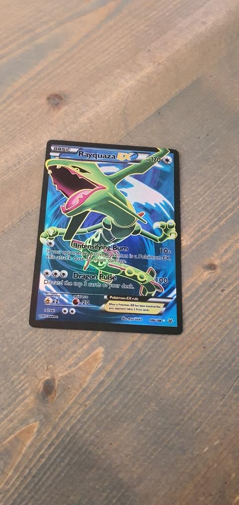 Pokémon Kaart: Rayquaza EX (104/108) - Zeldzaam!, Ophalen of Verzenden, Zo goed als nieuw, Losse kaart
