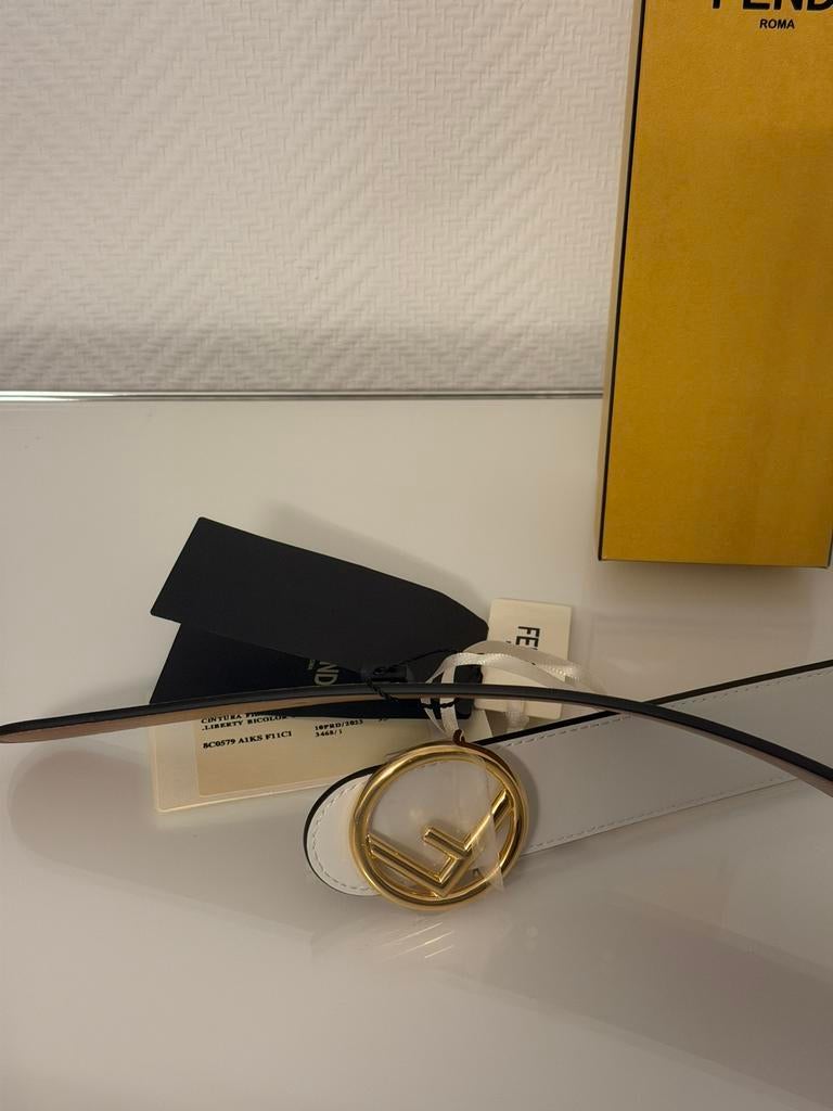 Fendi FF Jacquard Omkeerbare Riem, Verzenden, Nieuw, Zwart, 90 tot 100 cm